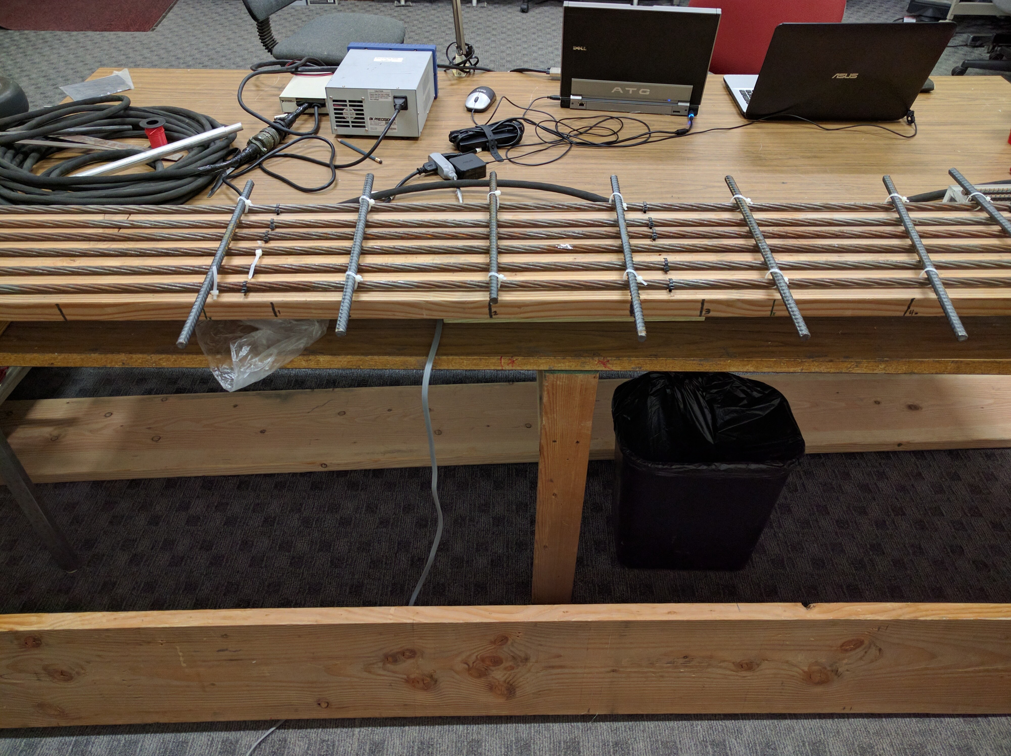 MFL NDE scanner experimental setup in the lab